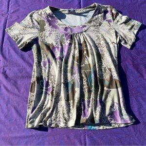 Elegant Floral Short Sleeve Top